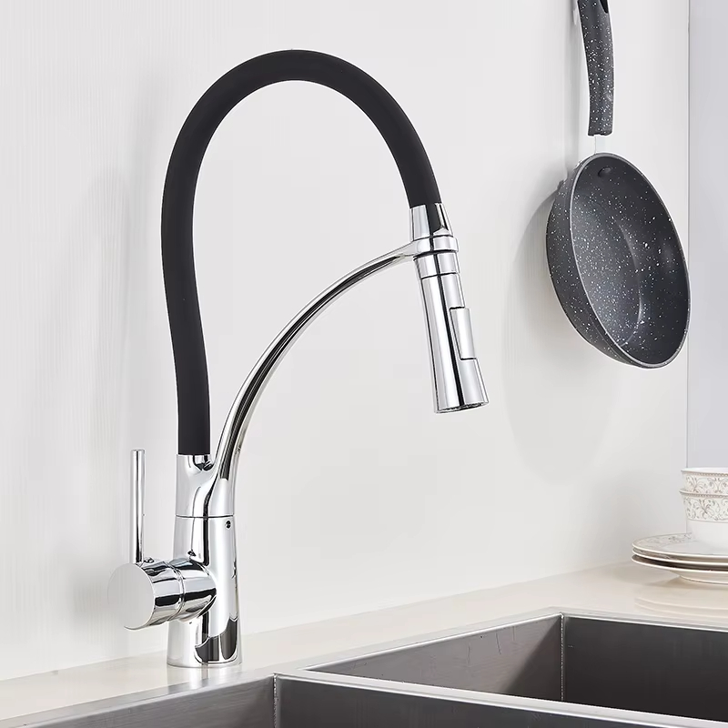 Kitchen Appliances For Restaurant - Robinet de cuisine noir extractible et