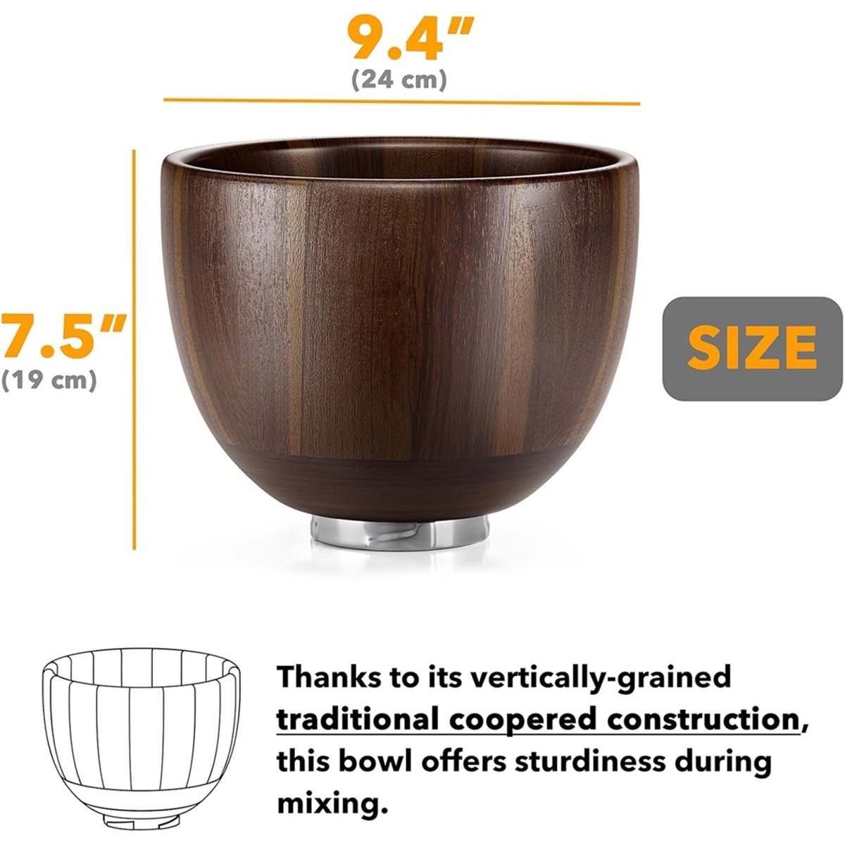 (A25M) Bol mélangeur en bois - - Stand Mixer Bowl avis et prix
